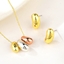 Show details for Unique Geometric Multi-tone Plated 2 Piece Jewelry Set