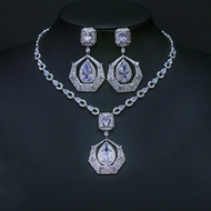 Show details for Nickel Free Platinum Plated White 2 Piece Jewelry Set with Low MOQ Show details for Nickel Free Platinum Plated White 2 Piece Jewelry Set with Low MOQ