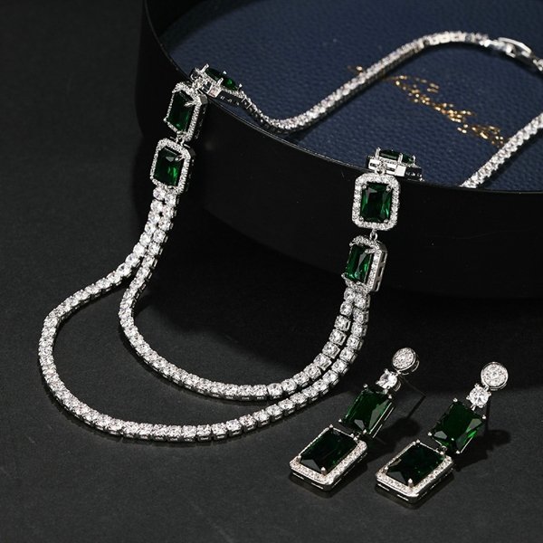 Picture of Pretty Cubic Zirconia Geometric 2 Piece Jewelry Set