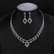 Picture of New Cubic Zirconia Flowers & Plants 2 Piece Jewelry Set