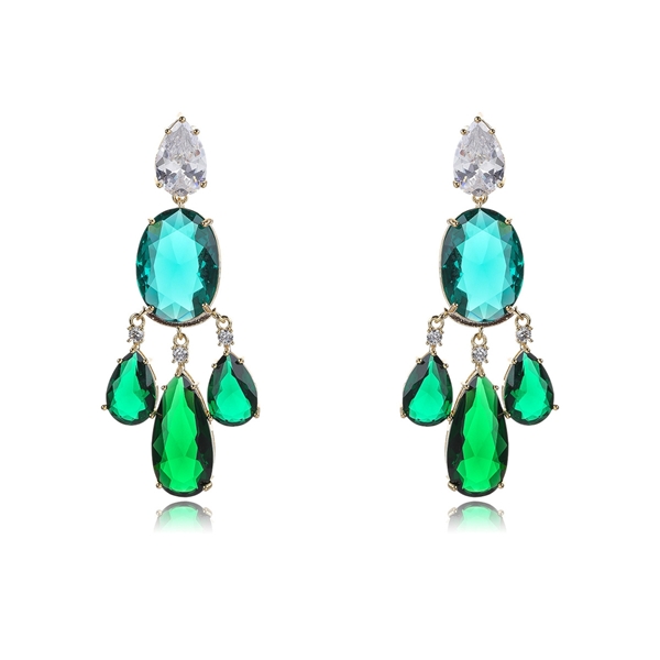 Picture of Featured Green Luxury Dangle Earrings with Full Guarantee