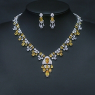 Show details for Distinctive Yellow Cubic Zirconia 2 Piece Jewelry Set of Original Design Show details for Distinctive Yellow Cubic Zirconia 2 Piece Jewelry Set of Original Design