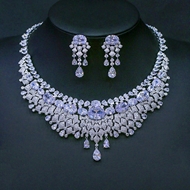 Show details for Good Cubic Zirconia Platinum Plated 2 Piece Jewelry Set Show details for Good Cubic Zirconia Platinum Plated 2 Piece Jewelry Set