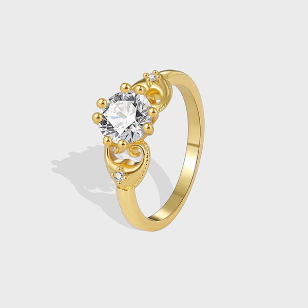 Picture of Trendy Gold Plated White Fashion Ring with No-Risk Refund