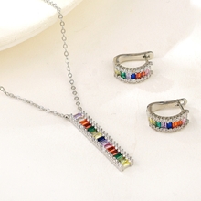 Show details for Good Quality Cubic Zirconia Platinum Plated 2 Piece Jewelry Set