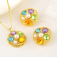 Picture of Hypoallergenic Platinum Plated Flowers & Plants 2 Piece Jewelry Set with Easy Return