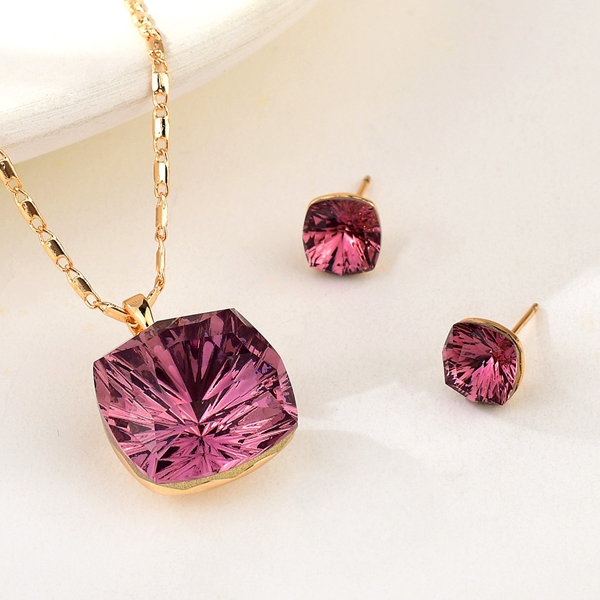 Picture of Famous Geometric Swarovski Element 2 Piece Jewelry Set