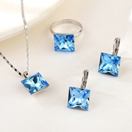Show details for Charming Platinum Plated Fashion 3 Piece Jewelry Set As a Gift Show details for Charming Platinum Plated Fashion 3 Piece Jewelry Set As a Gift