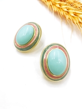Show details for Simple Enamel Clip On Earrings with No-Risk Return