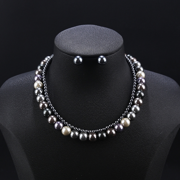 Picture of Famous Artificial Pearl Gold Plated 2 Piece Jewelry Set
