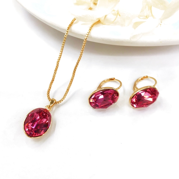 Picture of Staple Swarovski Element Colorful 2 Piece Jewelry Set