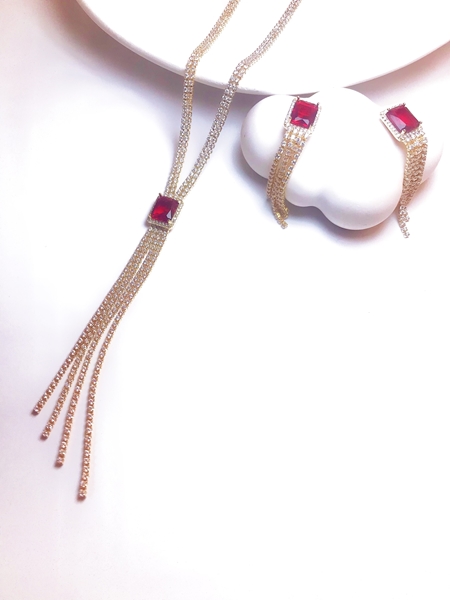 Picture of Origninal Cubic Zirconia Party 2 Piece Jewelry Set
