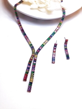 Show details for Impressive Colorful Cubic Zirconia 2 Piece Jewelry Set with Low MOQ