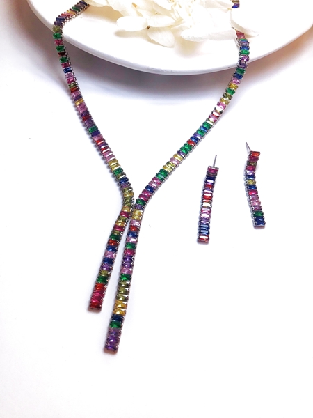 Picture of Impressive Colorful Cubic Zirconia 2 Piece Jewelry Set with Low MOQ