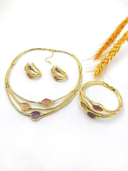 Picture of Recommended Colorful Enamel 3 Piece Jewelry Set from Trust-worthy Supplier