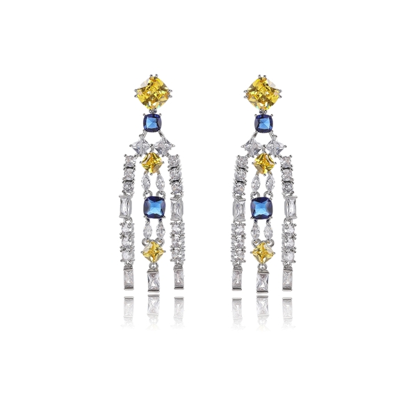 Picture of Sparkly Party Copper or Brass Chandelier Earrings
