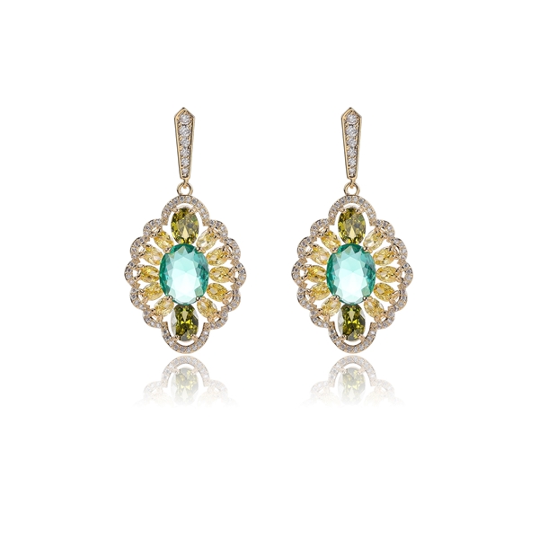 Picture of Irresistible Colorful Copper or Brass Chandelier Earrings For Your Occasions