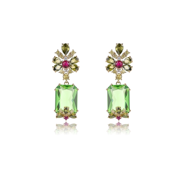 Picture of Distinctive Colorful Copper or Brass Chandelier Earrings with Low MOQ