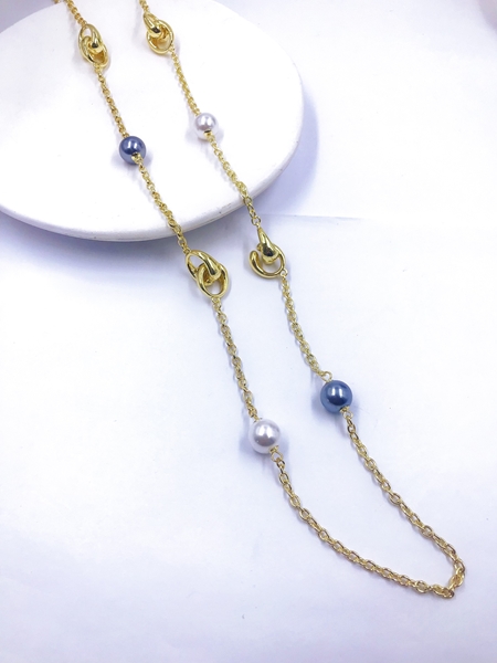 Picture of Brand New Colorful Zinc Alloy Long Chain Necklace with SGS/ISO Certification