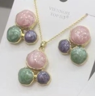 Show details for Charming Colorful Cubic Zirconia 2 Piece Jewelry Set As a Gift