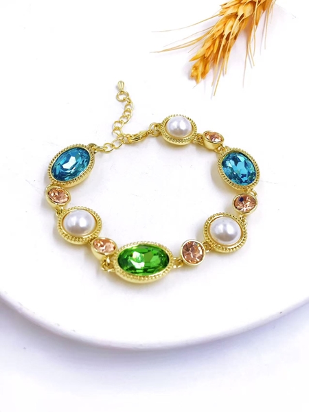 Picture of Pretty Artificial Pearl Gold Plated Fashion Bracelet